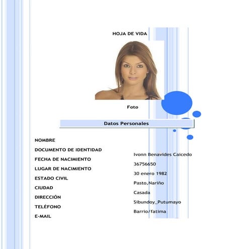 Formato hoja vida_2013 ivonn benavides