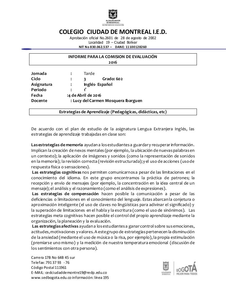 formato de informe academico