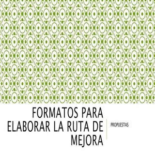 Formatos para elaborar la ruta de m...