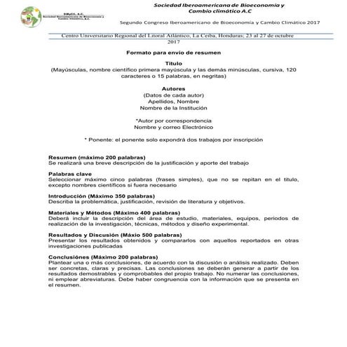 Formato para envio de resumen