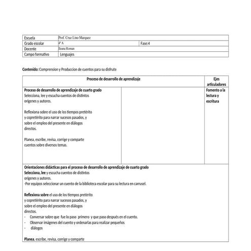FORMATO DE PLANEACION PARA EDUCACION PRIMARIA | DOCX