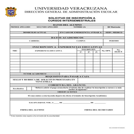 Formato para intersemestral
