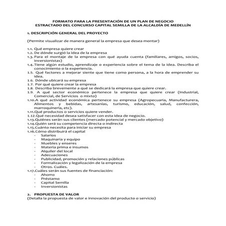 Formato para la presentación de un pn