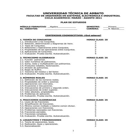 Formato plan de estudios | DOCX