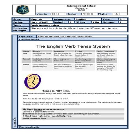 Formato plano 9th week2_verb_tens