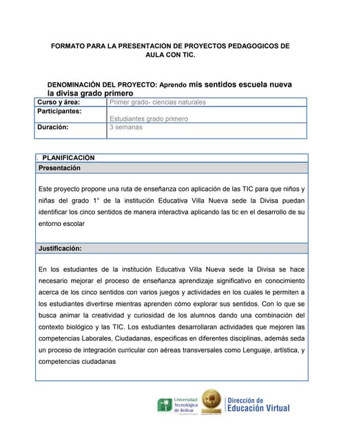 Formato proyectos de aula medios de transporte - proyecto | PDF