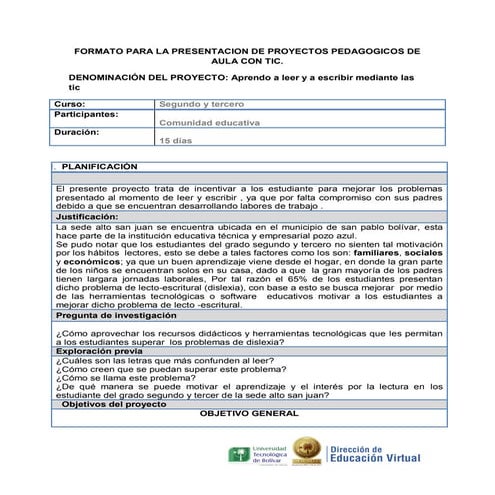 Formato proyectos de aula 31525 2 | PDF