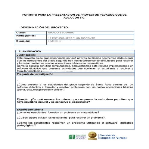 Formato proyectos de aula (1) (2) | PDF