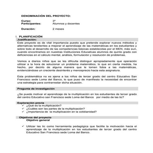 Se puede motivar el aprendizaje de la multiplicación en los estudiantes de te...