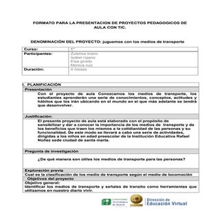 Formato proyectos de aula medios de...