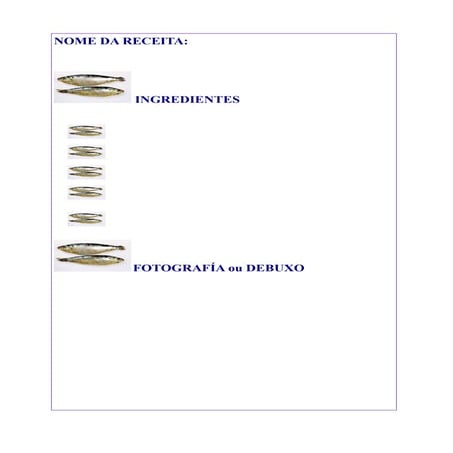 Formato receitas das sardiñas