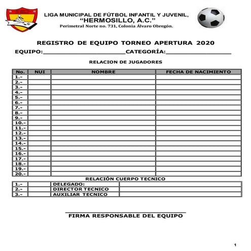 Formato registro equipo