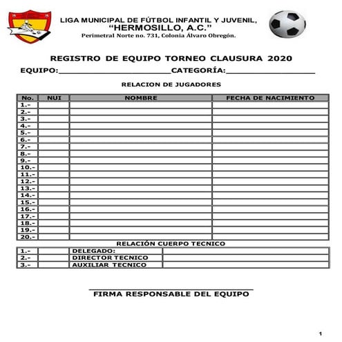 Formato registro equipo