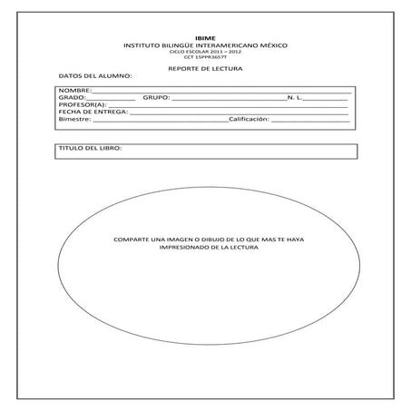 Formato reporte de lectura secundaria todos los grados