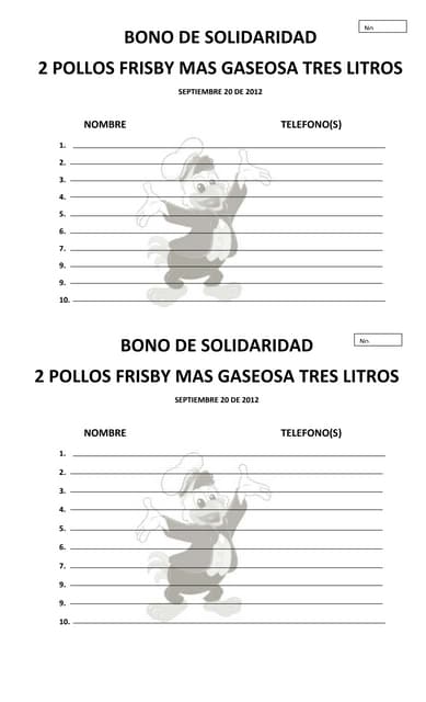 formatos de rifas en word
