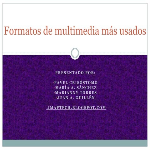 Formatos de multimedia más usados