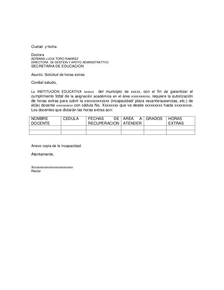 Formato Para Horas Extras