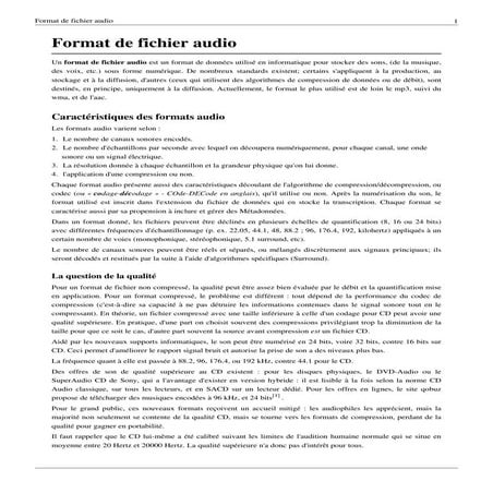 Les formats audio | PDF