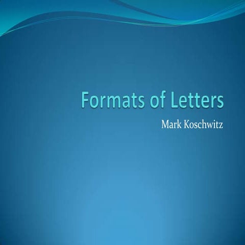 Formats of letters