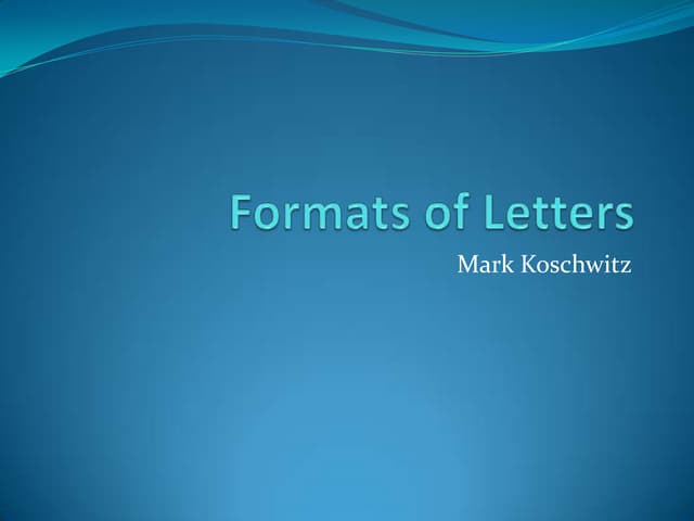 ENGLISH CORRESPONDENCE KINDS OF LETTERS | PPTX