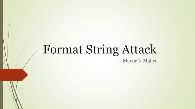 Format String Attack