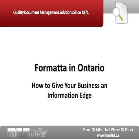 Formatta in Ontario - MES Hybrid 