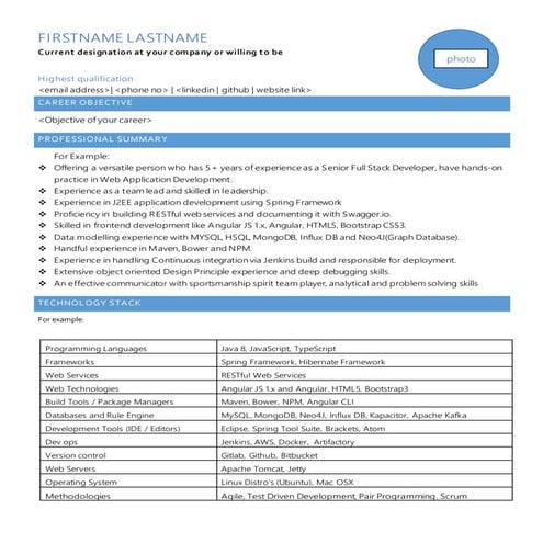Resume Format template
