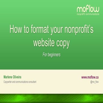Formatting Nonprofit Website Copy - for beginners