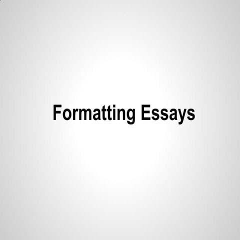 Formatting papers