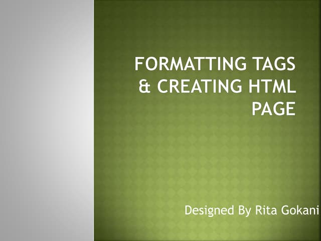 Std 10 Chapter 2 Head and Body Sections in HTML (Part 2- Body section ...