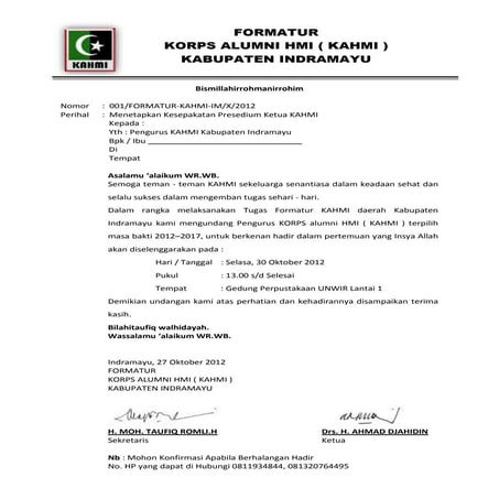 Formatur  undangan kahmi