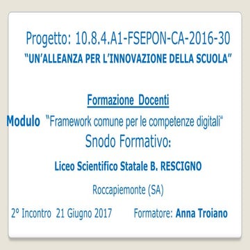 Formazione docenti framework