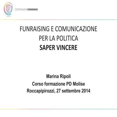  27-9-2014 Corso Formazione PD Molise - Saper Vincere