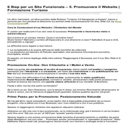 6 Step per un Sito Funzionale – 5. Promuovere il Website