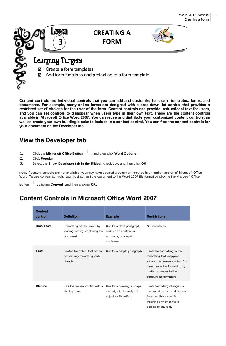 Form creating a form