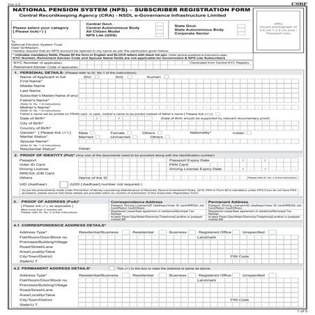 National Pension System (NPS) Inter Sector Shifting Form | PDF