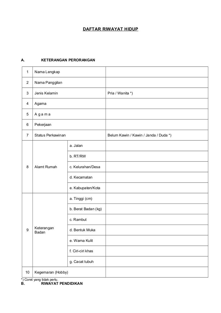 Curriculum vitae kosongan picture