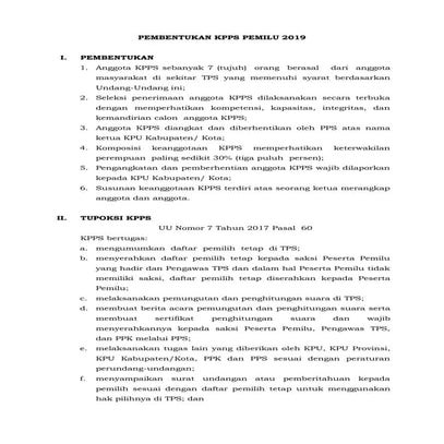 Form dan jadwal pembentukan kpps 2019 