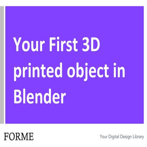 Forme blender workshop