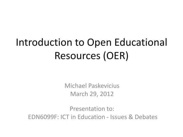 Introduction to Open Educational Resources 2012