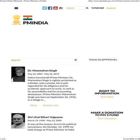 Former prime ministers   prime minister of india