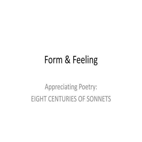 Form & feeling   poetry unit yr 10