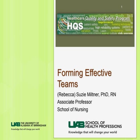 Effective High Performance Team Dynamics for Code Blue Team | PPTX