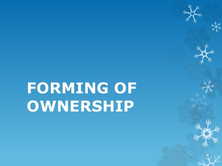 Forms of ownership