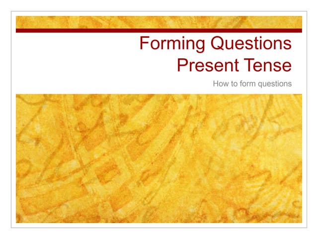 Forming questions1