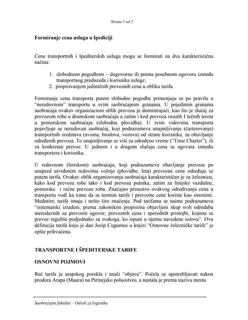 Evidencija realizacije usluga | DOC