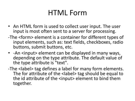 Html forms | PPTX