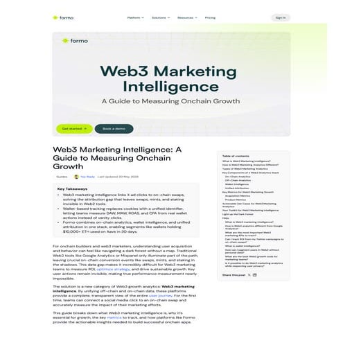 Web3 Marketing Intelligence: Measuring On-Chain Growth and Attribution ...