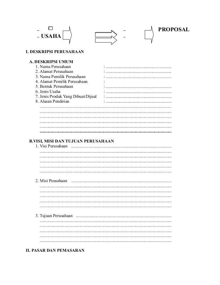 Form Penyusunan Proposal Bisnis