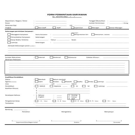 FORM PERMINTAAN KARYAWAN